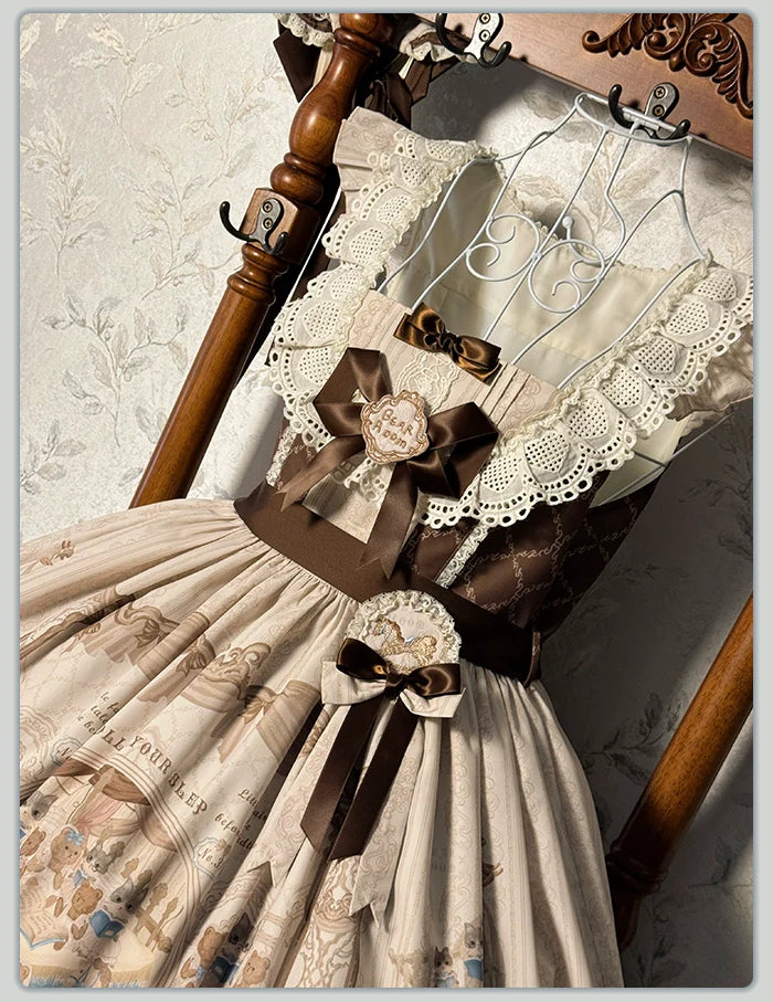 Alice Girl - Sea Salt Fairytale - Sweet Lolita JSK Doll-like Lolita Printed Dress