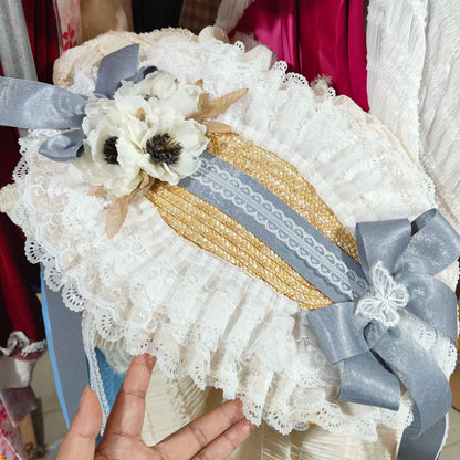 Cocoa Jam - Country Lolita Bonnet Lace Flower Flat Cap Multicolors Customized