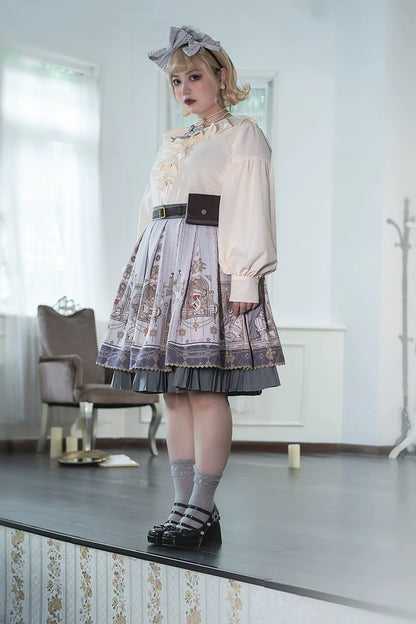 Miss Point - Demon Hunting Notes - Gothic Lolita Cross Print Short Skirt