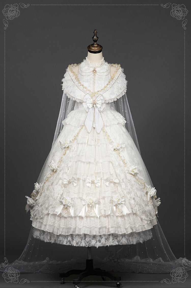 Youpairui - Helena - White and Black Lolita Tea Party JSK Suit