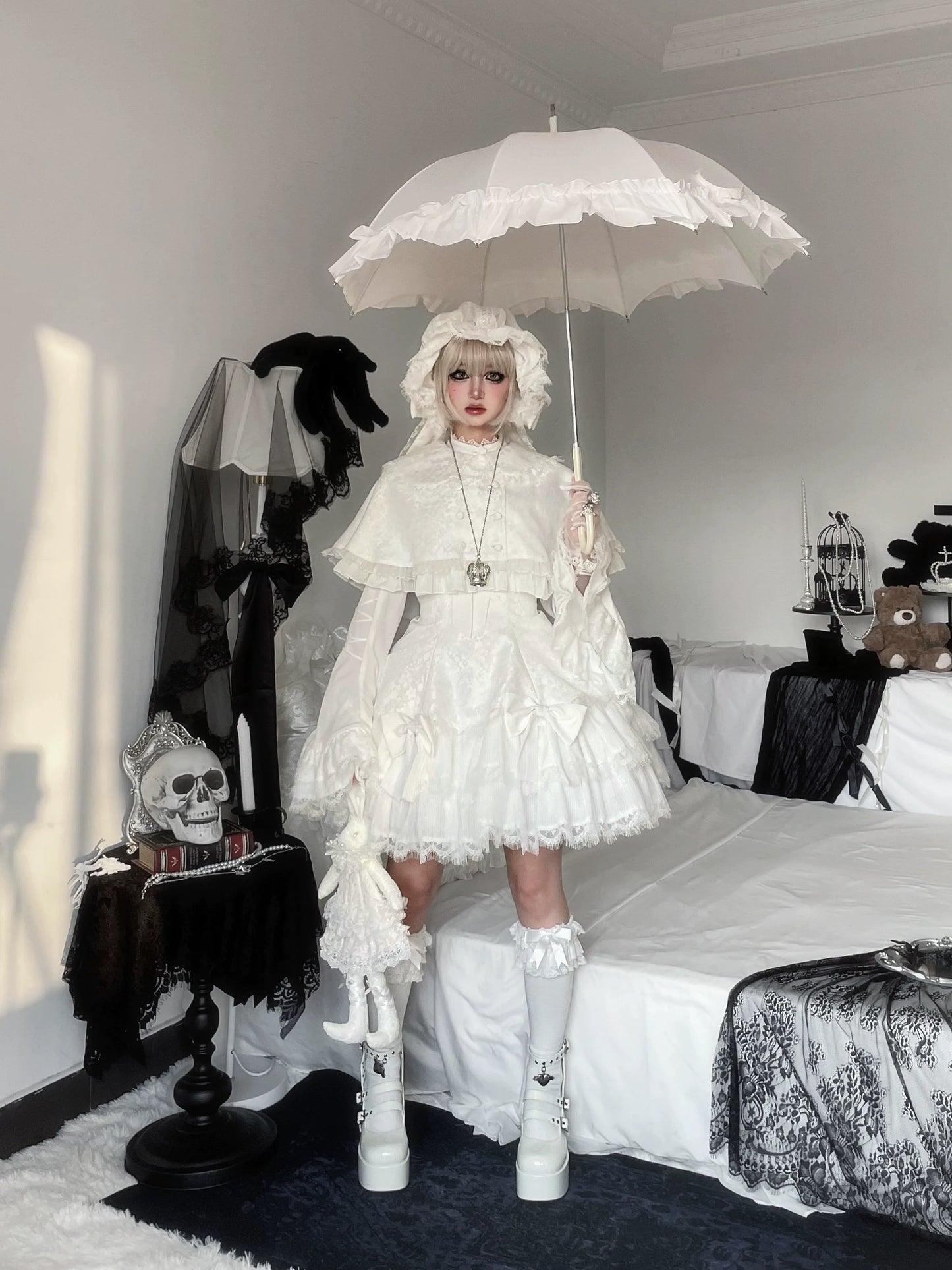 Frozen in time - Bunny Fantasy - Gothic Lolita JSK Dress Princess Sleeve Shirt