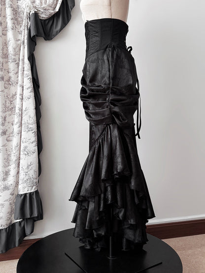 Muppet Mind Ben - Oracle - Gothic Lolita Mermaid Long Drape Skirt with Fishbone Corset