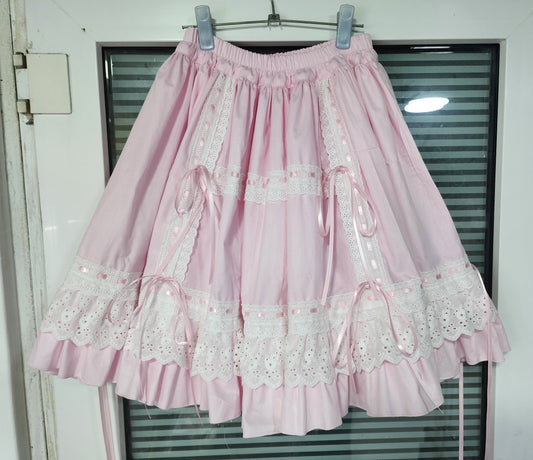 WangYan&Summer - Customizable Sweet Lolita SK Cotton Pink Underskirt