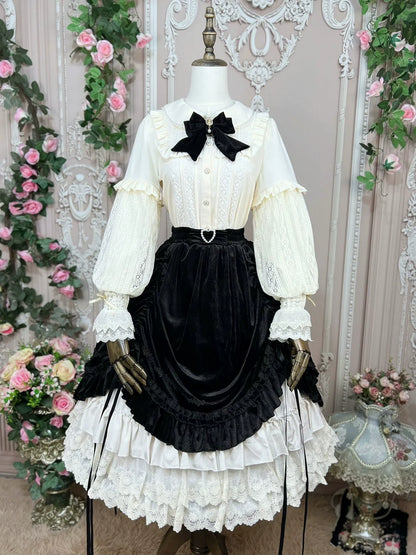 DMFS Lolita - Vintage Lolita Mutton Leg Sleeve Blouse Doll Collar Shirt