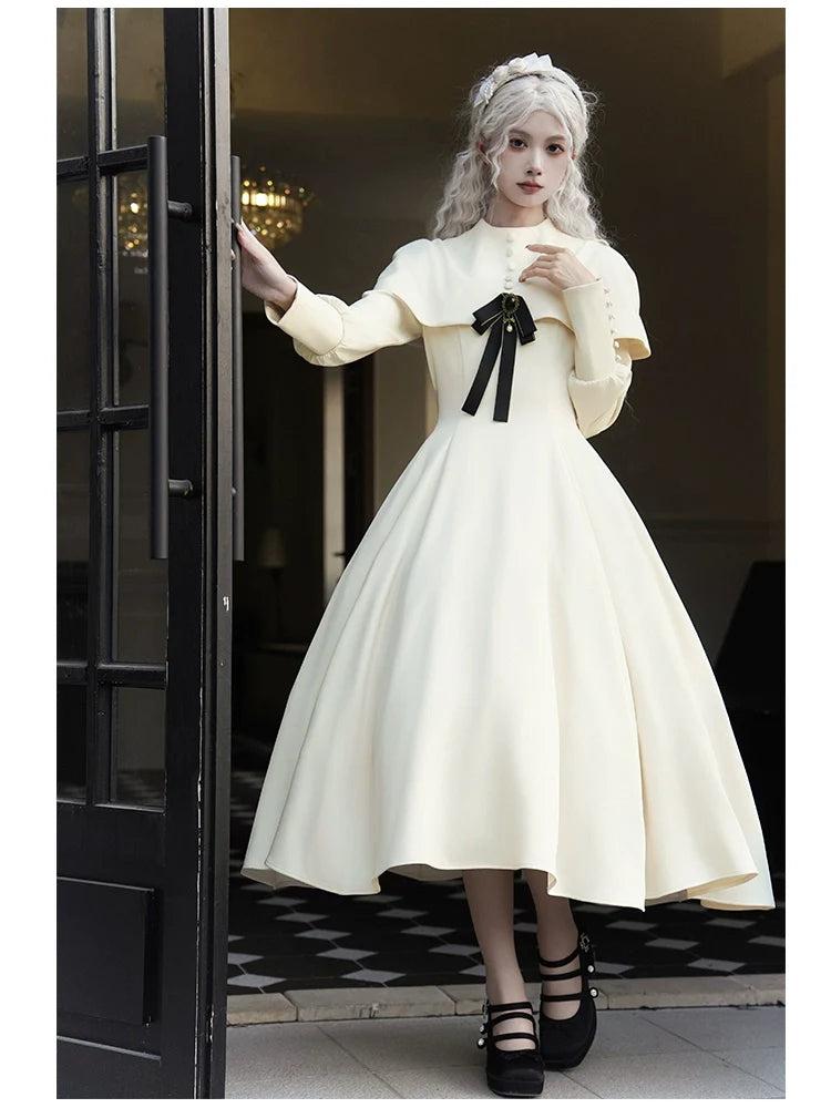 With PUJI - 13th Night - Gothic Lolita OP Dress with Built-in Cape