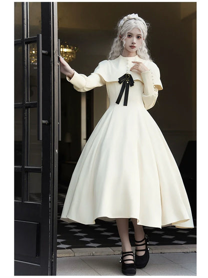 With PUJI - 13th Night - Gothic Lolita OP Dress with Built-in Cape