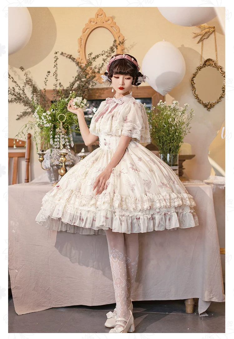 With PUJI - Nanke - Edwardian Collar Classic Lolita OP Dress Outfit