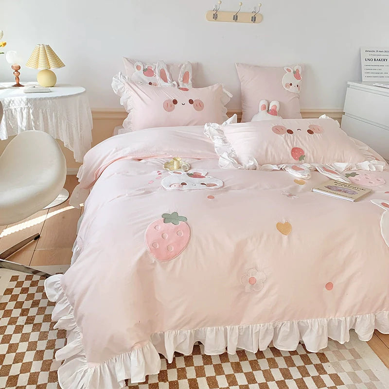MiLL - Kawaii Lolita Rabbit Print Bedding Lolita Bedroom Set