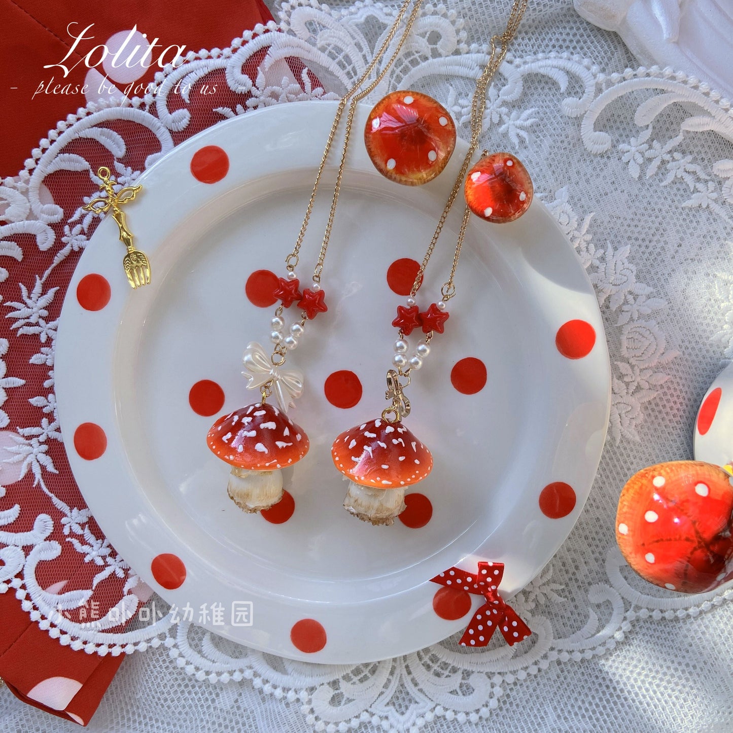 Bear Doll - Handcraft Kawaii Lolita Mushroom Necklace