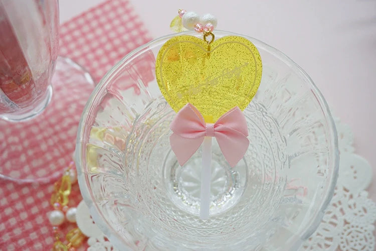 Cat Tea Party - Sweet Lolita Necklace Heart-Shaped Lollipop Necklace