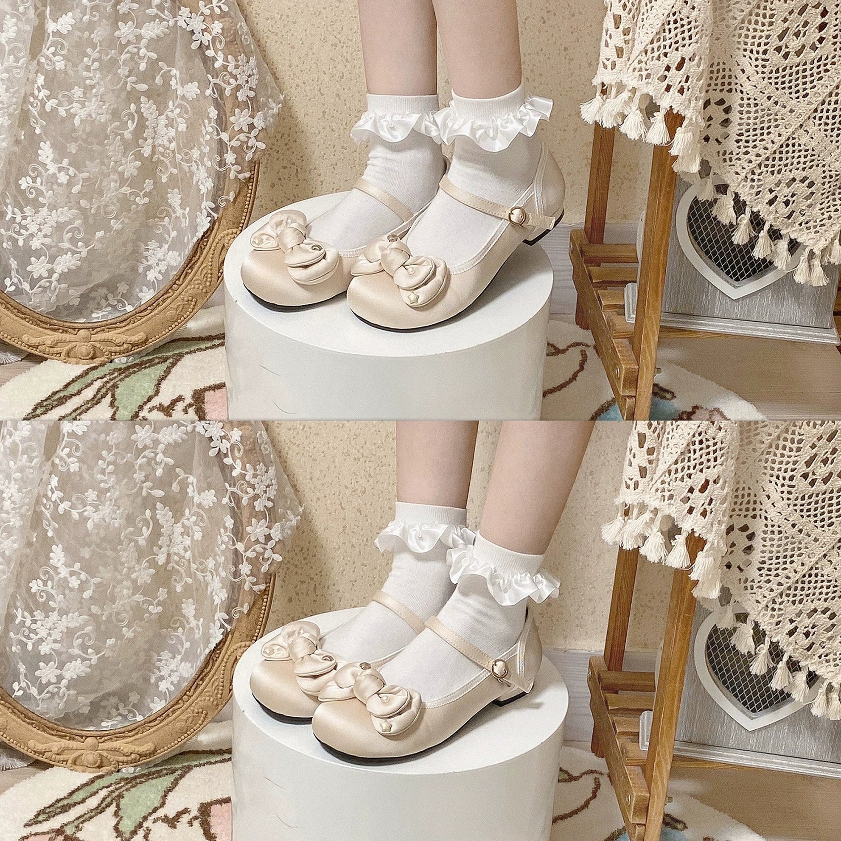Dolly Doll - Little Fat Ding - Sweet Lolita Shoes Low Heel Round-toe Shoes