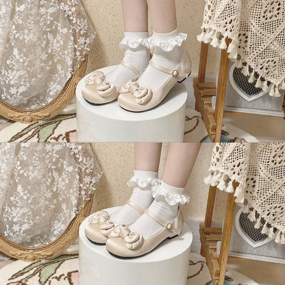 Dolly Doll - Little Fat Ding - Sweet Lolita Shoes Low Heel Round-toe Shoes
