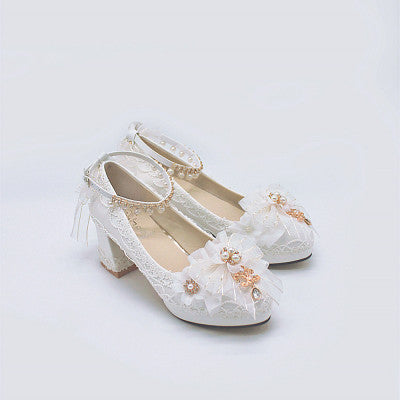 One Night - Bright PU Wedding Lolita Thick High Heels