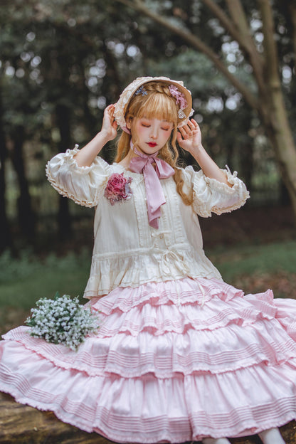 Boguta - Heidi Cotton Lolita Tiered SK Skirt