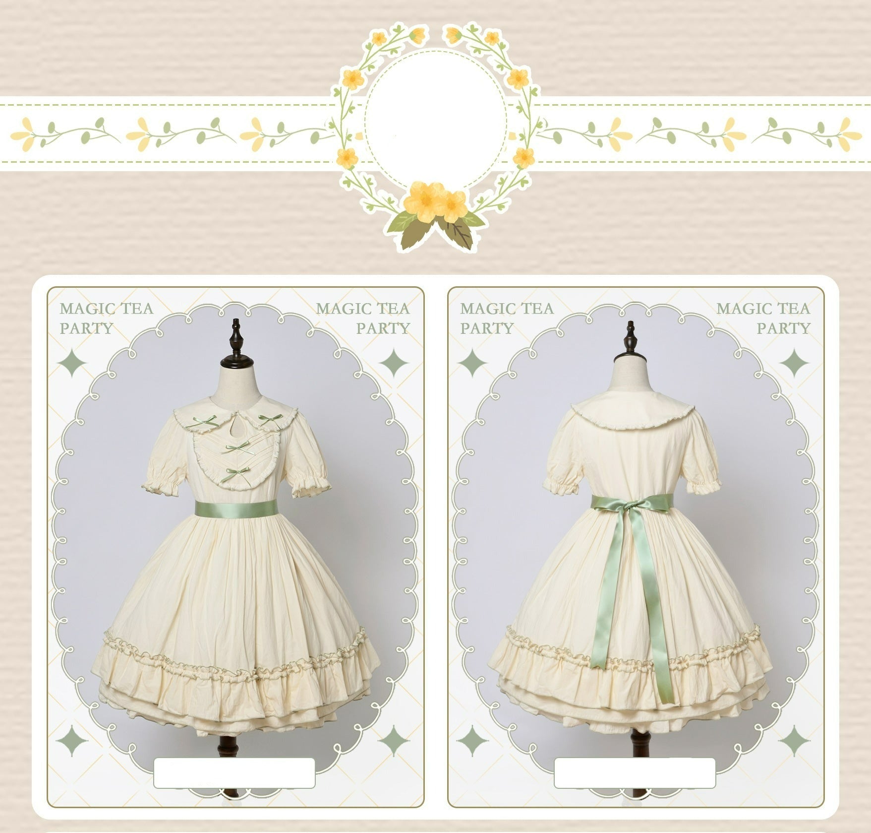 Magic Tea Party - Lena's Garland - Solid Color Lolita OP