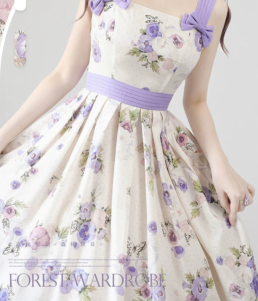 Forest Wardrobe - Forest Holiday - Elegant Lolita Foral Print JSK Dress Multicolors