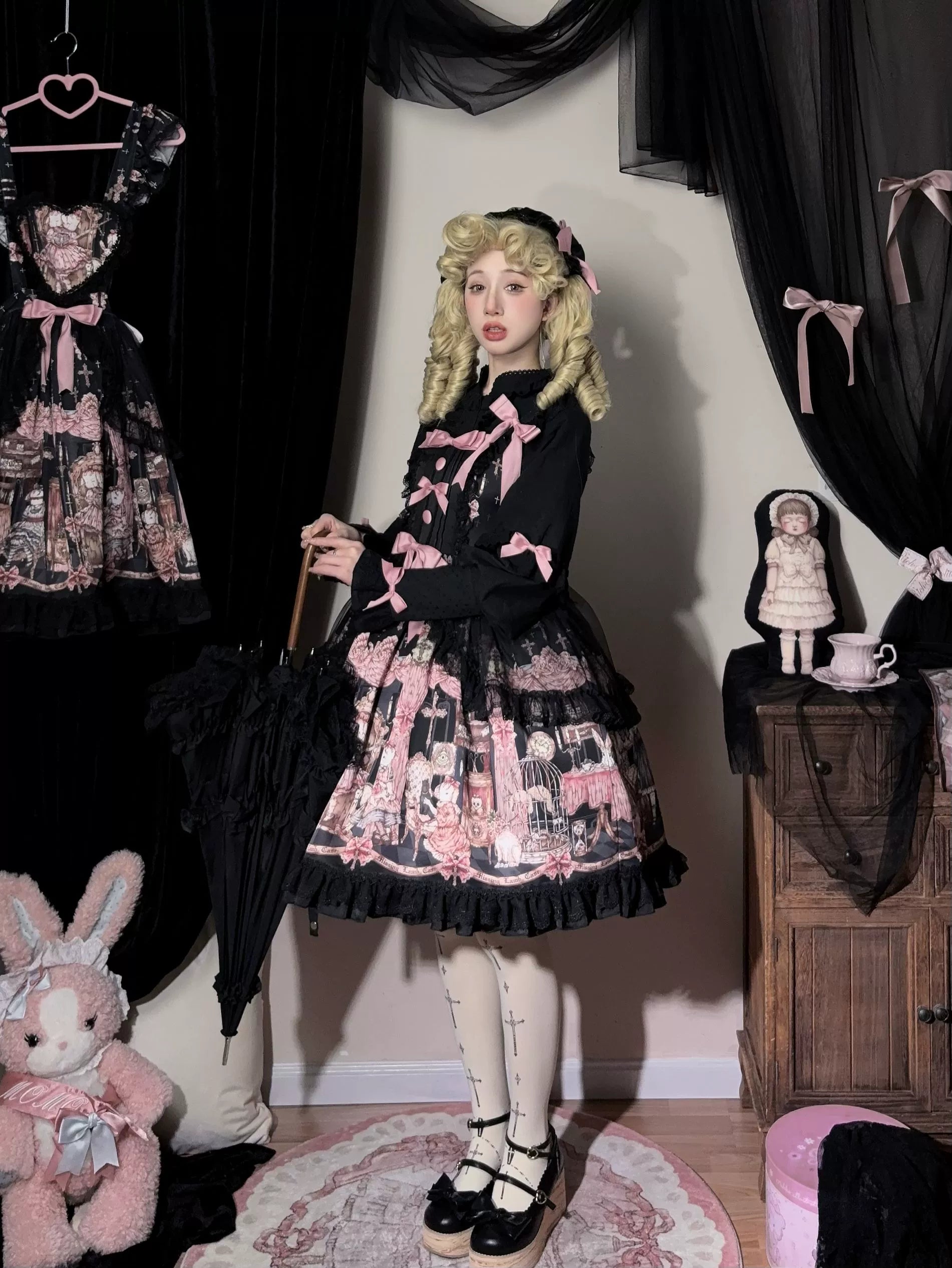 Uncle's Workshop - Missing Lamb Case - Gothic Lolita Dress Set with Sheep Prints