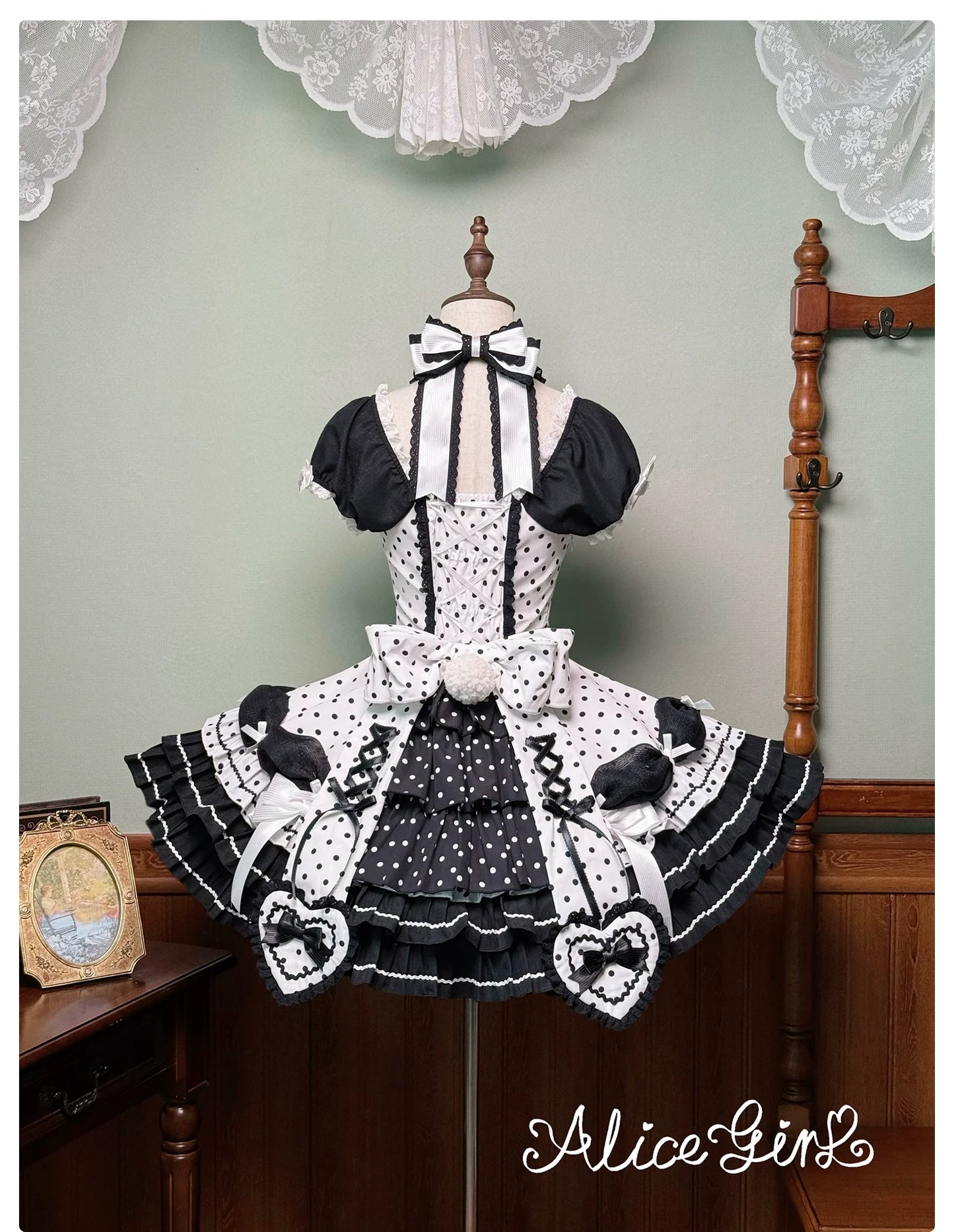 Alice Girl - Old School Polka Dots - Halter Neck Sweet Lolita OP Dress