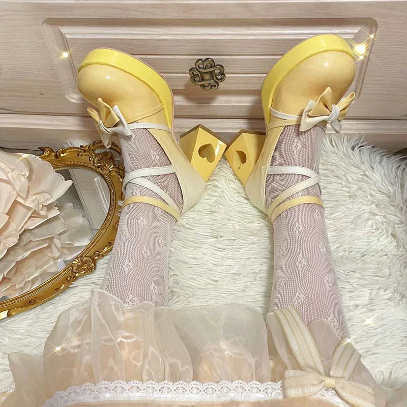 A Can of Cocoa - Heart Function - Sweet Lolita Shoes Gradient Color High Heels