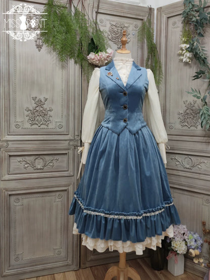 Miss Point - Rose Doll - Retro Lolita Vest Velvet Lolita Waistcoat