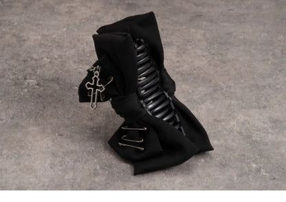 Strange Sugar - Gothic Lolita Claw Clip Cross Chain Bow Hair Accessory