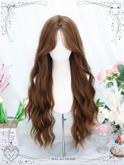 Dalao - Lolita Wig Long Curly Hair With Water Waves French Bangs