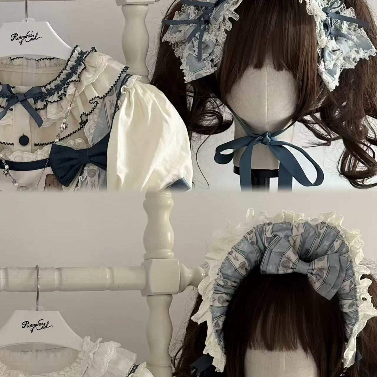 Babyblue - Animal Dinner Handle - Sweet Doll Lolita Headband BNT Bow Trailing Clips