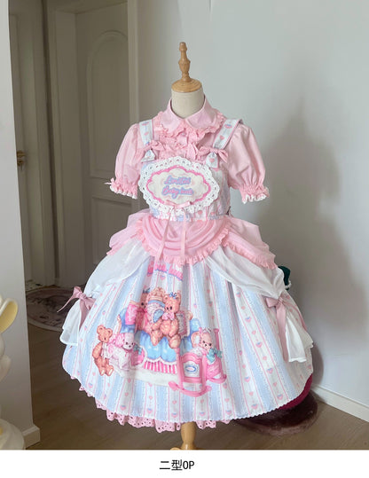 Eternity Spring - Barbie Bear - Sweet Lolita Bear Print JSK and OP