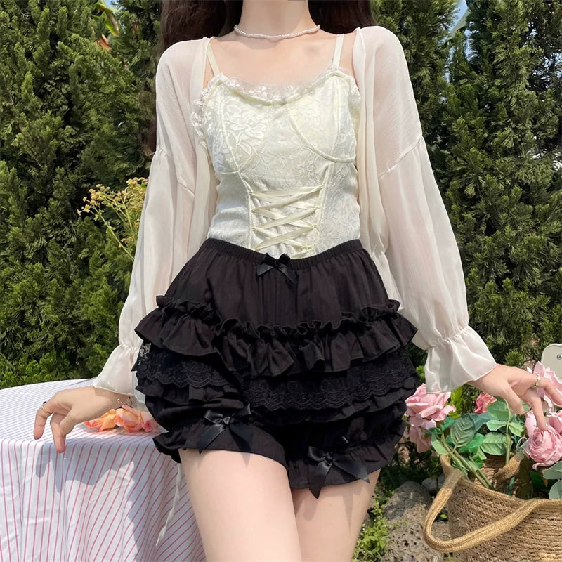 Sugar Girl - Daily Lolita Bloomers Lace Leggings for Summer Wear
