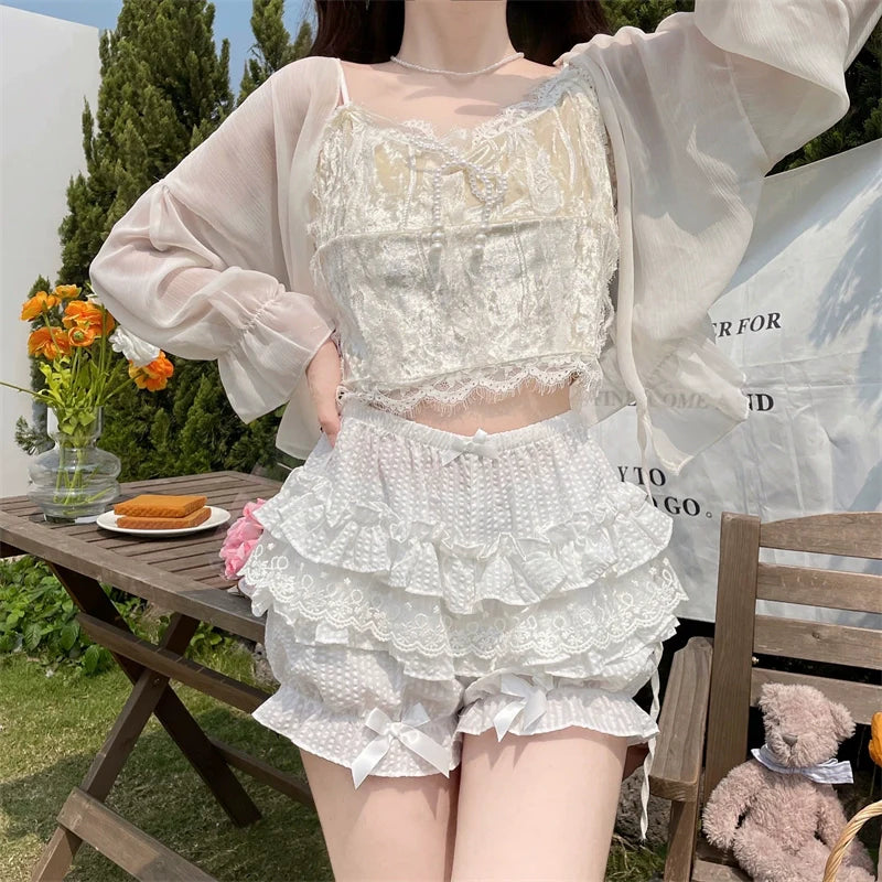 Sugar Girl - Daily Lolita Bloomers Lace Leggings for Summer Wear