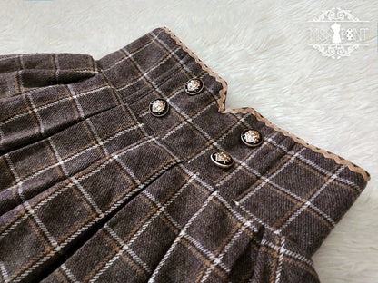 Miss Point - Rose - Elegant Lolita Fishbone Grid Skirt Customized