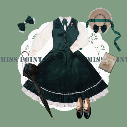 Miss Point - Rose Doll - Retro Lolita Vest Velvet Lolita Waistcoat