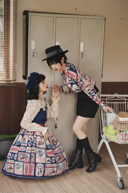 Miss Point - Strawberry Rose - Vintage American Casual Lolita Jumper Dress