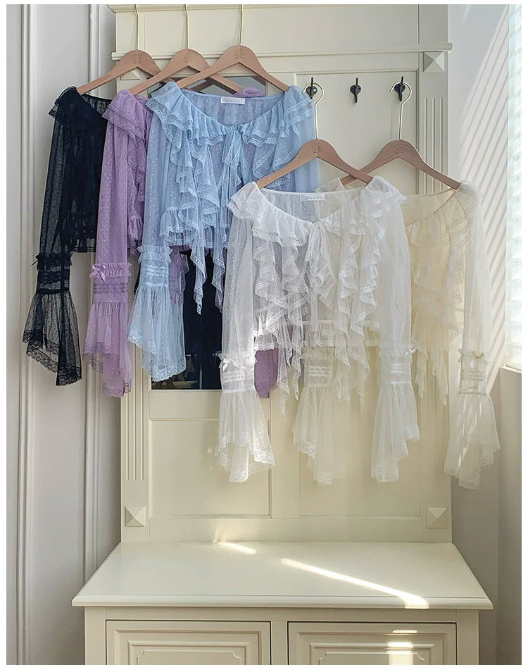 With PUJI - Letters and Poetry - Summer Classic Lolita Tulle Lace Bolero with Multi-Color