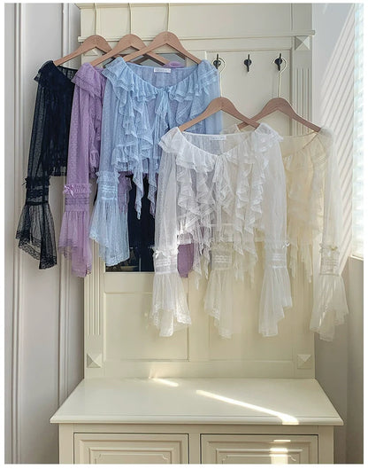 With PUJI - Letters and Poetry - Summer Classic Lolita Tulle Lace Bolero with Multi-Color