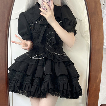 OCELOT - Contract Cross - Gothic Sweet Lolita Short Dress
