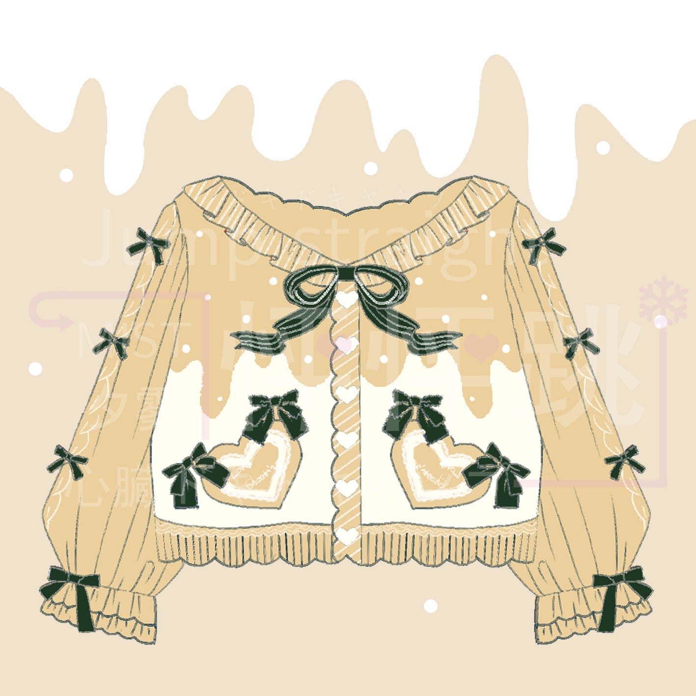 MIST - Beating Heart - Sweet Lolita Thick Sweater Coat Puff Sleeve