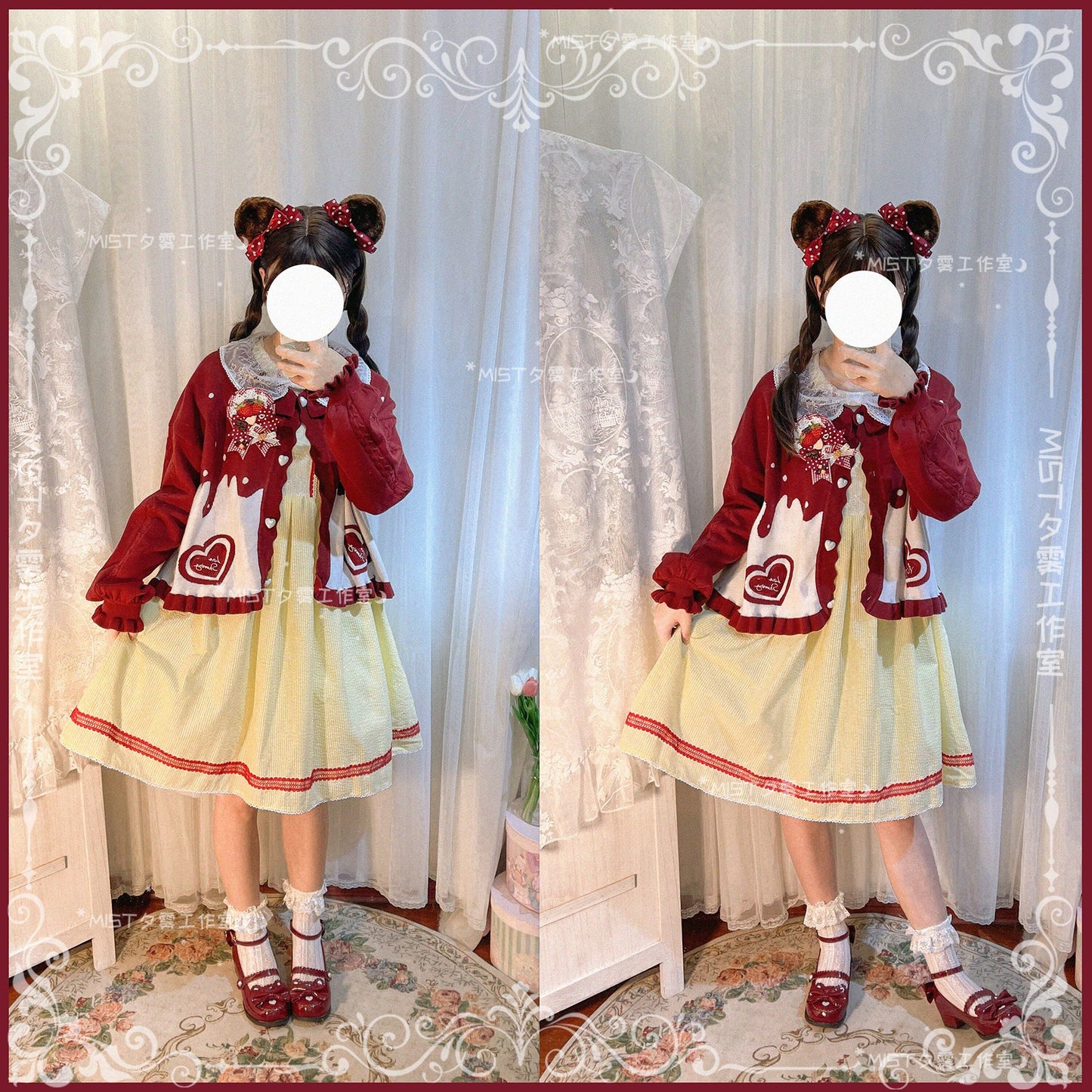 MIST - Beating Heart - Sweet Lolita Thick Sweater Coat Puff Sleeve
