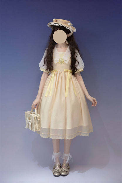 EESSILY - Afternoon Courtryard - Kawaii Lolita Summer Embroidery OP