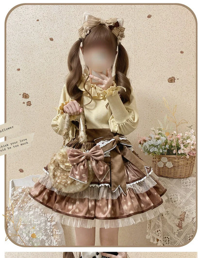 Miaoplus - Sweet Lolita Knit Sweater Long Sleeve Winter Lolita Top