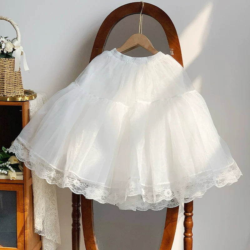 With PUJI - Kiss Kiss - Vintage Lolita OP Dress Maid Lolita Apron Dress