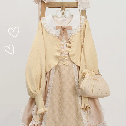 MIST - Cookie - Vintage Lolita Cardigan Short Sweater Multicolors