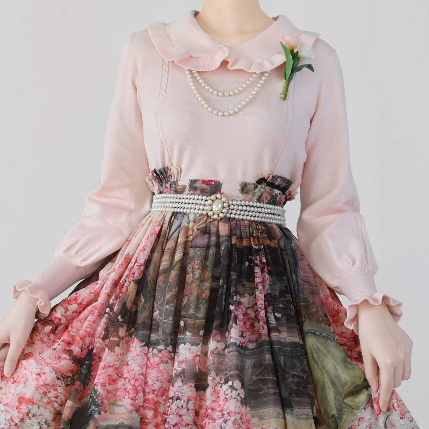 MIST - Japanese Style Lolita Sweater Puff Sleeves Knit Undershirt