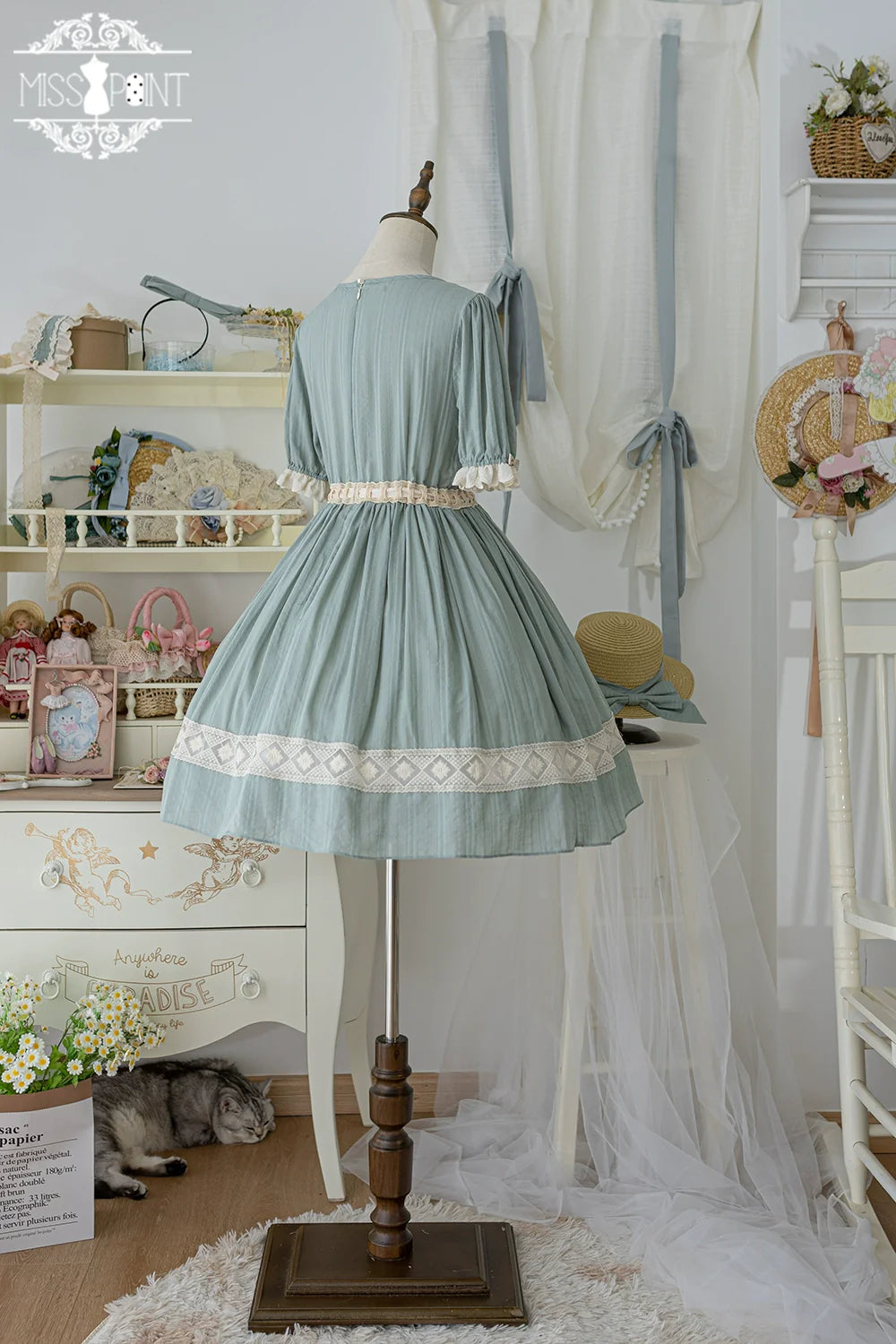 Miss Point - Customized Elegant Lolita OP Dress Cute Daily Girl Short Lolita Dress