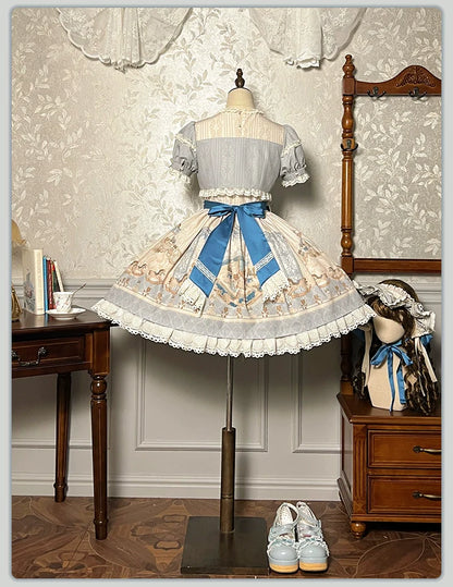 Alice Girl - Sea Salt Fairytale - Sweet Doll-like Lolita OP Animal Printed Lolita Dress