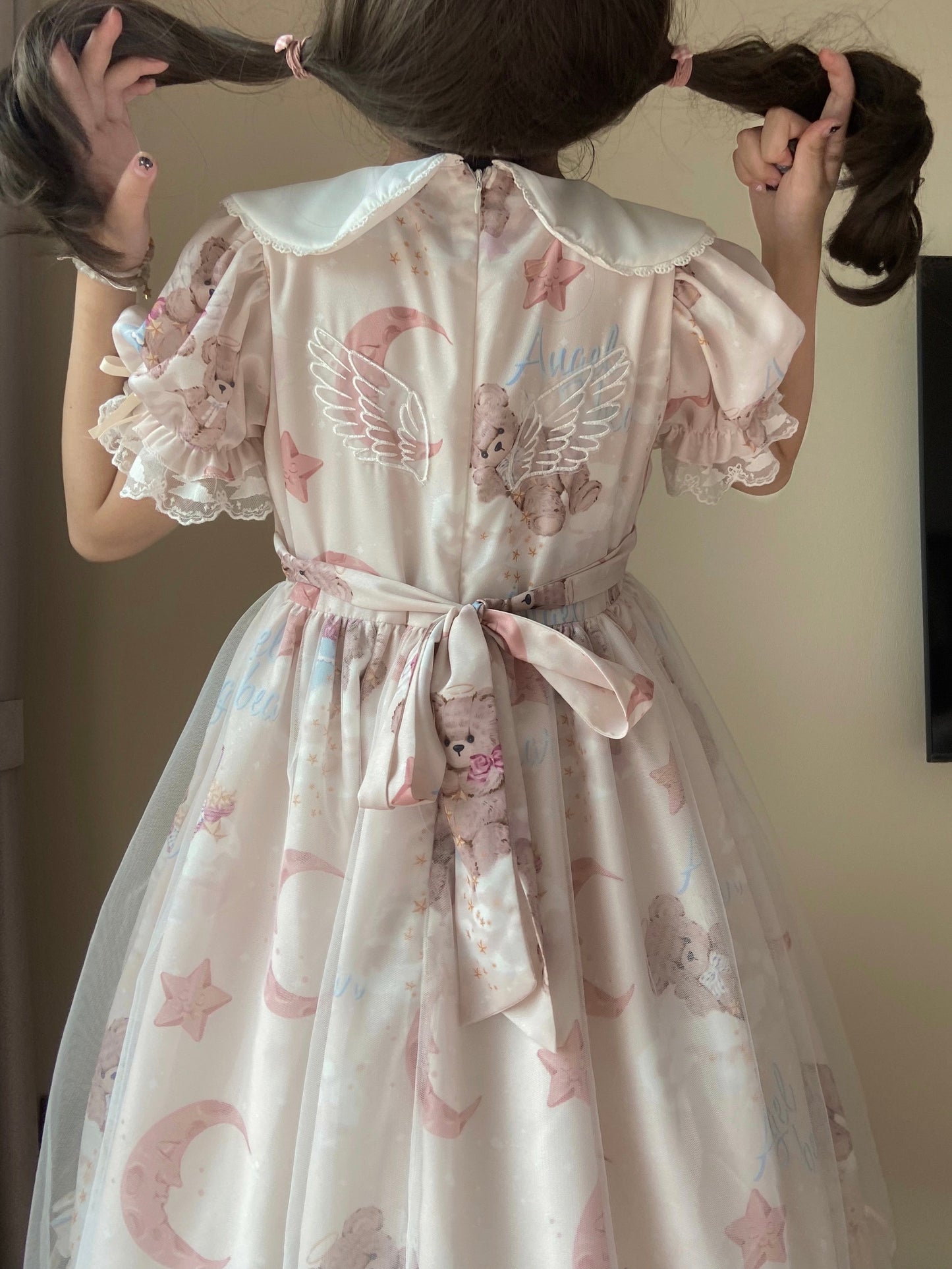 Polaris Lolita - Starry Wish Bear 2.0 - Kawaii Lolita OP Dress with Short Puffy Sleeves