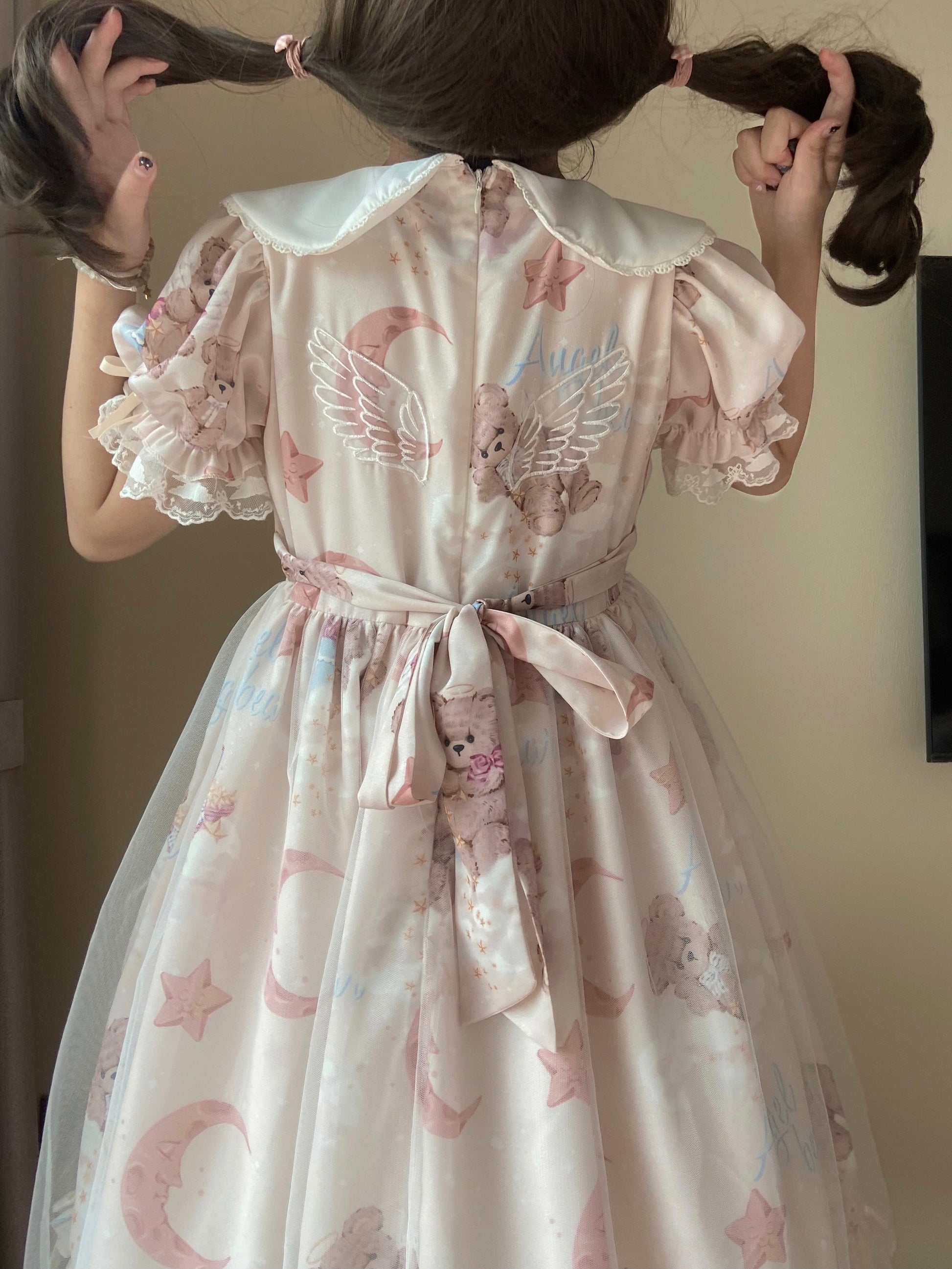 Polaris Lolita - Starry Wish Bear 2.0 - Kawaii Lolita OP Dress with Short Puffy Sleeves