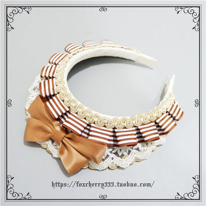 Foxcherry-Sweet Lolita Striped Maid Headdress Multicolors