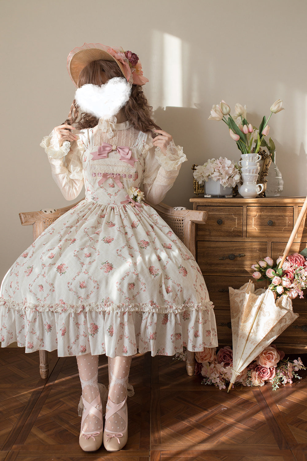 Miss Point - Customized Wood Rose 2.0 Elegant Vintage Jumper Dress