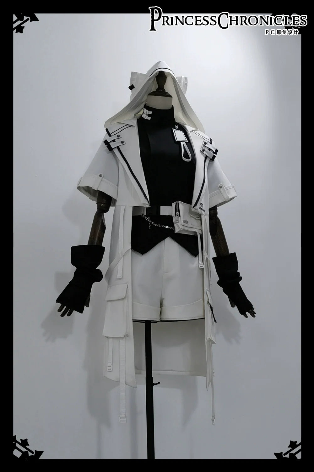 Princess Chronicles - White Cat - Futuristic Style Cool Lolita Pants Suit With Cat Ear Coat